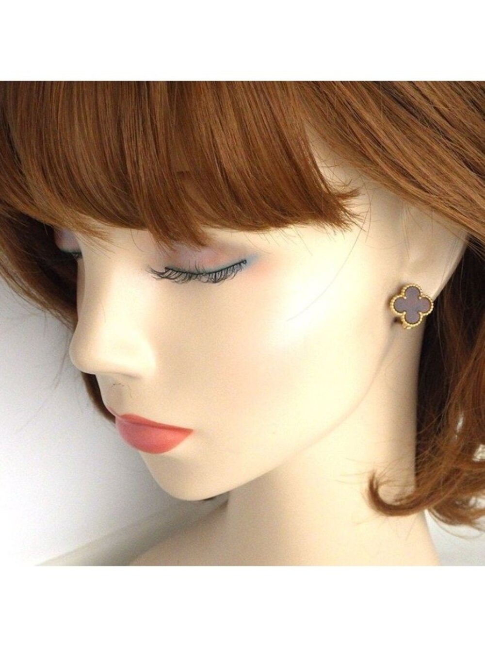Van Cleef & Arpels Earrings Vintage Alhambra Letterwood 18k Pink Gold - Picture 6 of 6